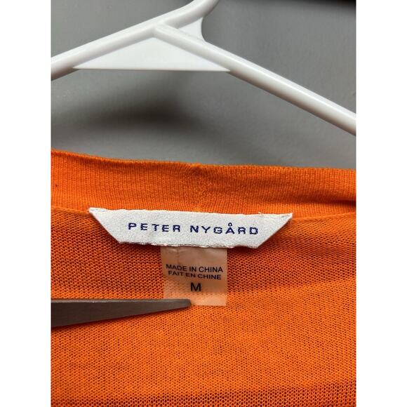 Peter Nygard Duster Sweater Womens Medium Orange Pink Waterfall Open front - Picture 4 of 7